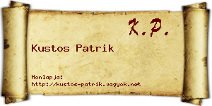 Kustos Patrik névjegykártya